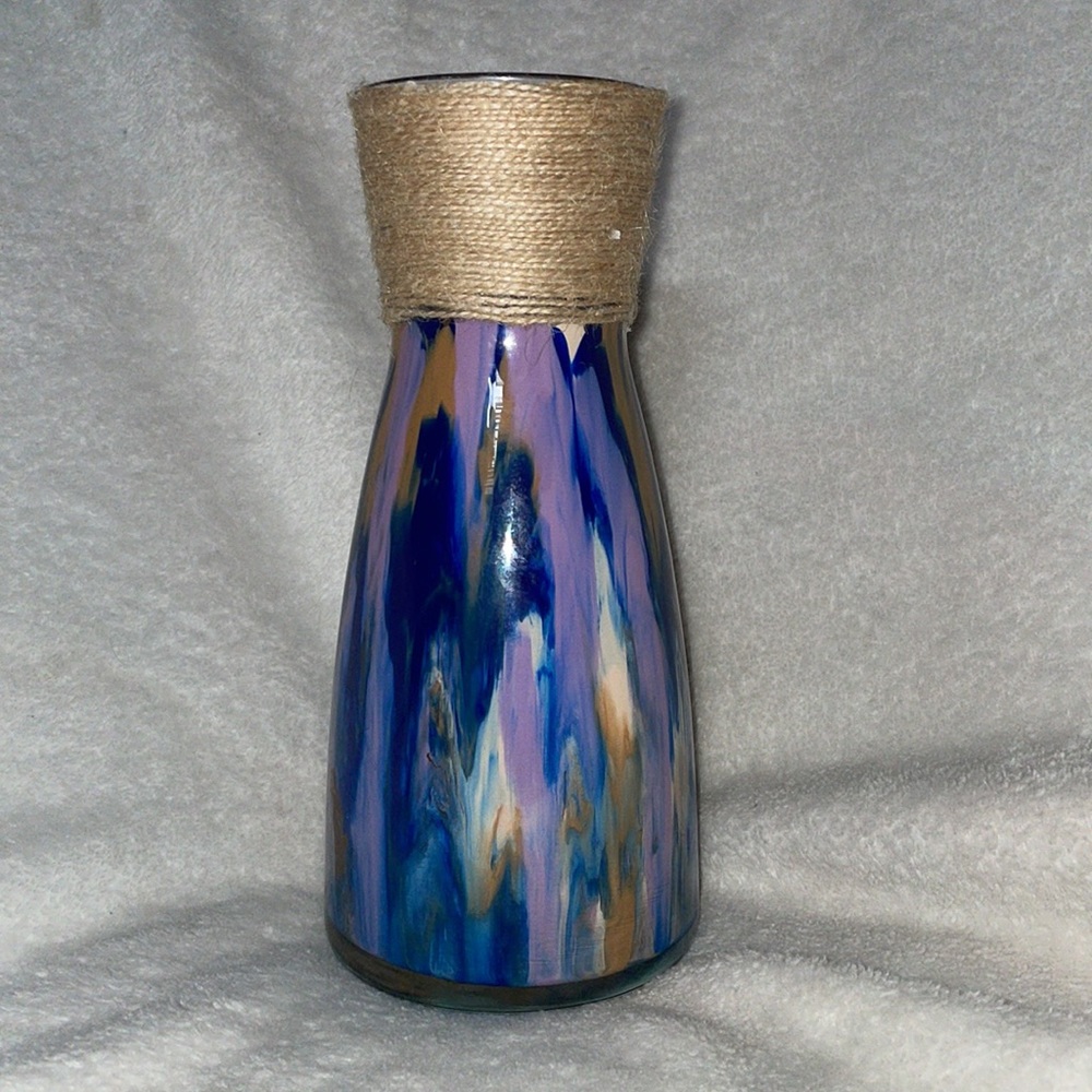 Hand-painted glass vase